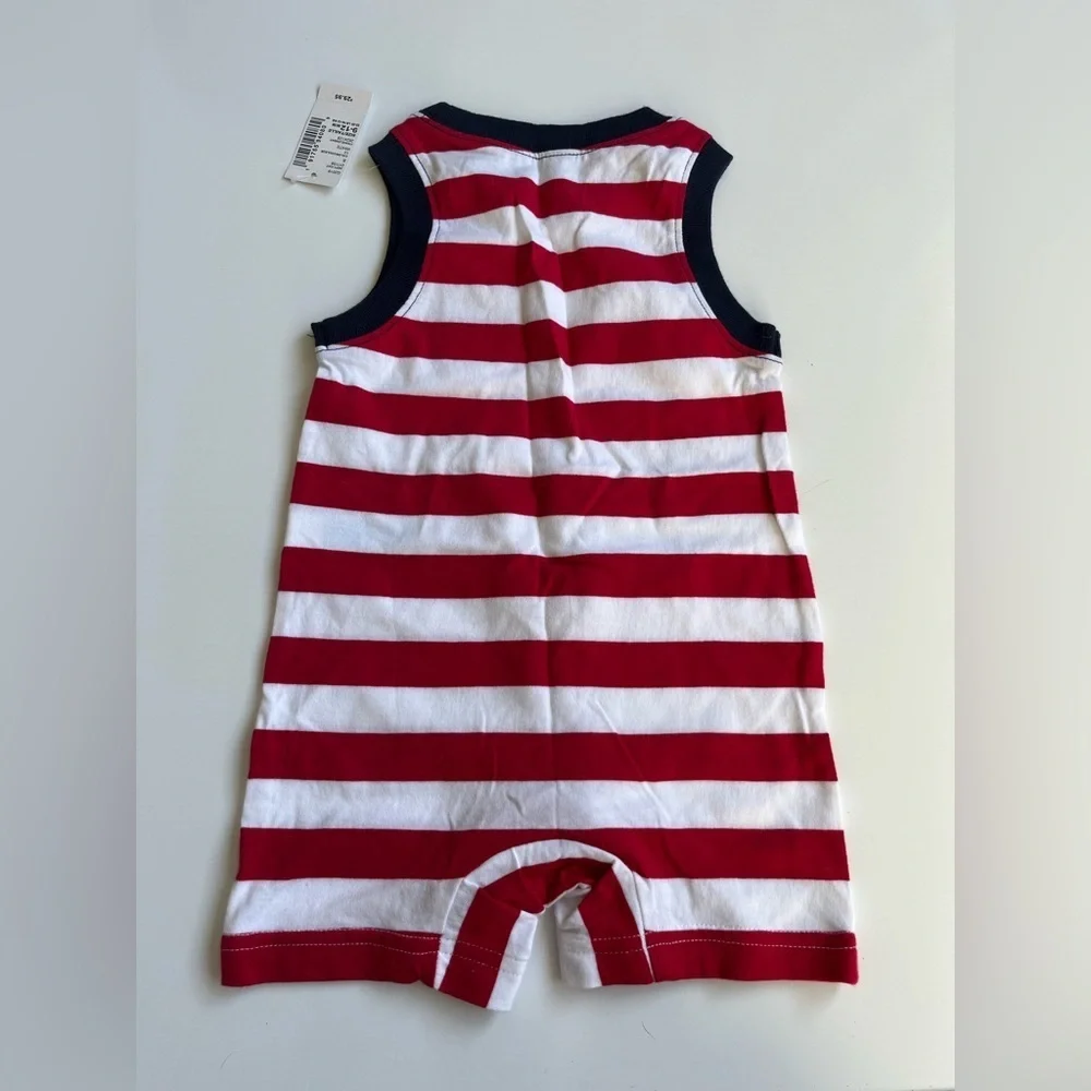 NWT The Children's Place Navy and White Striped Romper